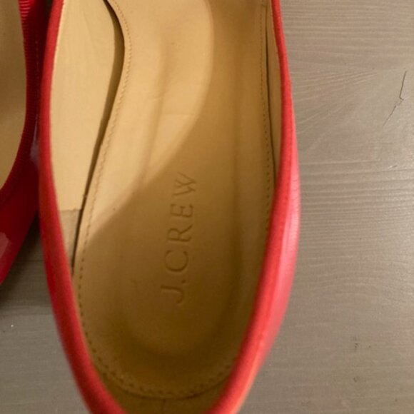 J Crew red patent ballet pumps, size 9.5 - Picture 3 of 4